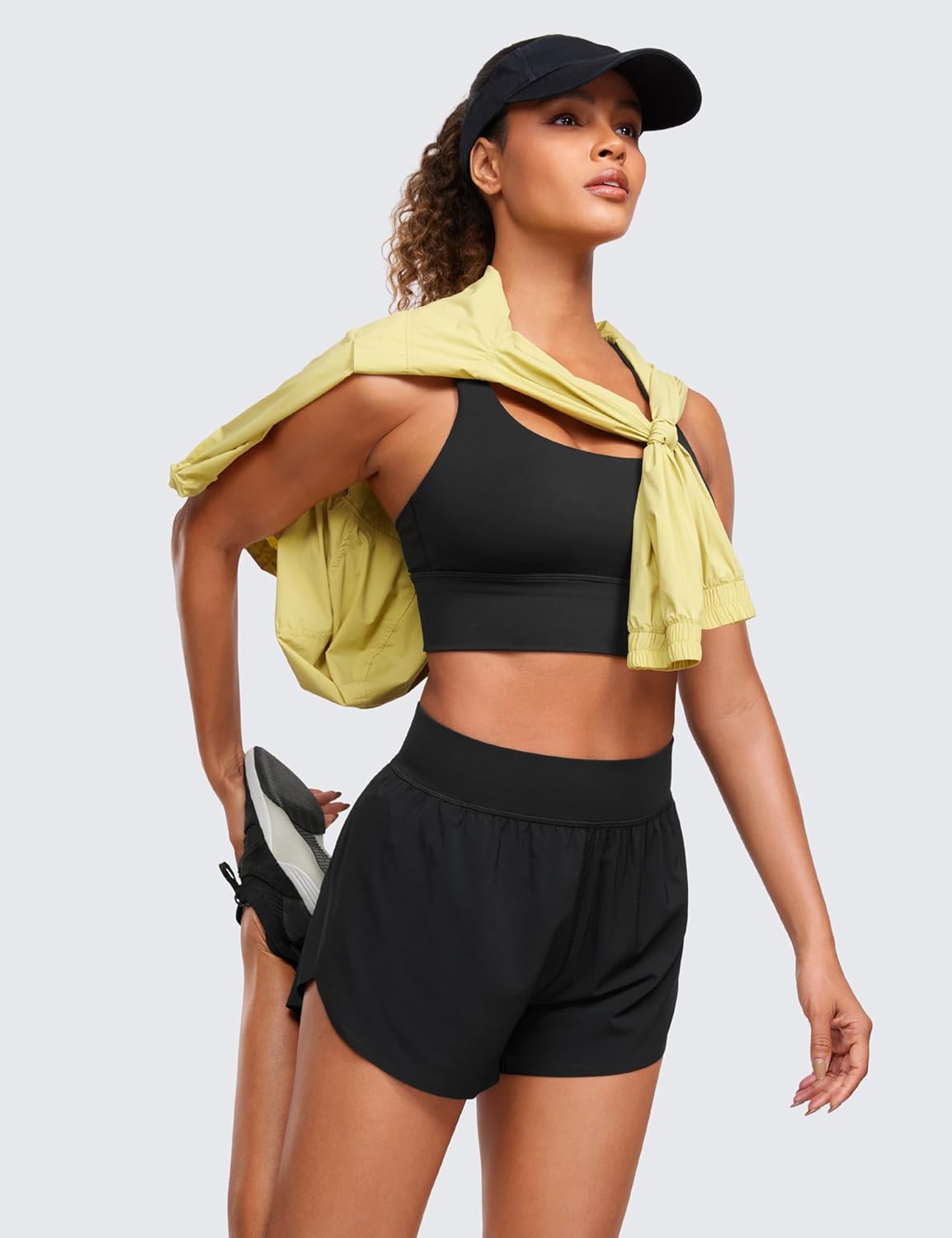High Waisted Dolphin Athletic Running Shorts for Women High Split Comfy Mesh Liner Gym Workout Track Shorts - Image 3