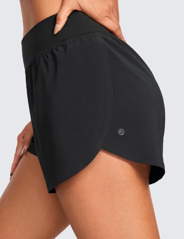 High Waisted Dolphin Athletic Running Shorts for Women High Split Comfy Mesh Liner Gym Workout Track Shorts - Image 4