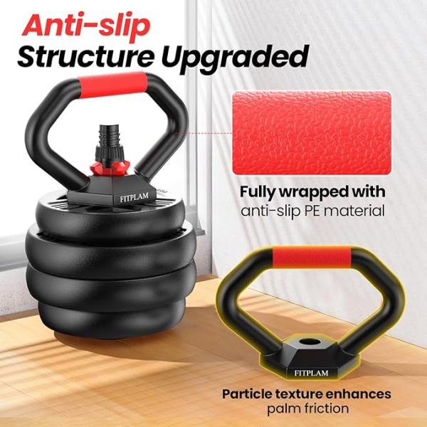 Adjustable dumbbell set,10/20/35/45/55/70/90lbs Free Weights set with upgraded nut, 4 in 1 Weight Set Used as Kettlebells, Barbell, Push up Stand, Fitness Exercise for Home Gym Suitable Men/Women - Image 4