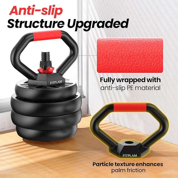Adjustable dumbbell set,10/20/35/45/55/70/90lbs Free Weights set with upgraded nut, 4 in 1 Weight Set Used as Kettlebells, Barbell, Push up Stand, Fitness Exercise for Home Gym Suitable Men/Women - Image 4