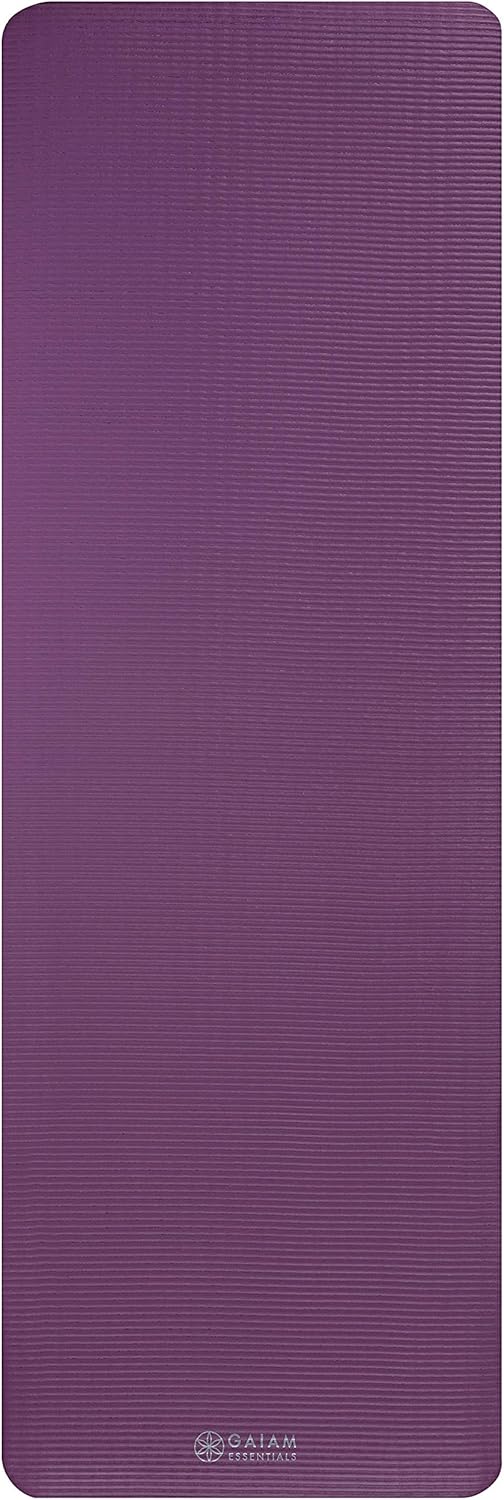 Gaiam Essentials Thick Yoga Mat Fitness & Exercise Mat with Easy-Cinch Yoga Mat Carrier Strap, 72"L x 24"W x 2/5 Inch Thick - Image 11