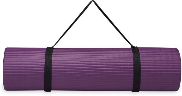 Gaiam Essentials Thick Yoga Mat Fitness & Exercise Mat with Easy-Cinch Yoga Mat Carrier Strap, 72"L x 24"W x 2/5 Inch Thick - Image 8